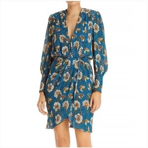 Worn once Derek Lam 10 Crosby ‘Freya’ teal floral dress